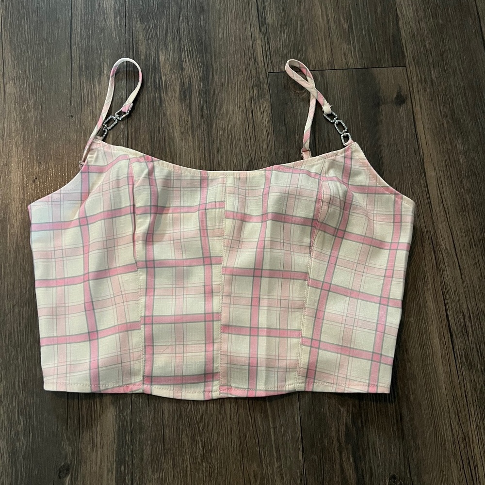 Princess Polly Plaid Corset-Style Top